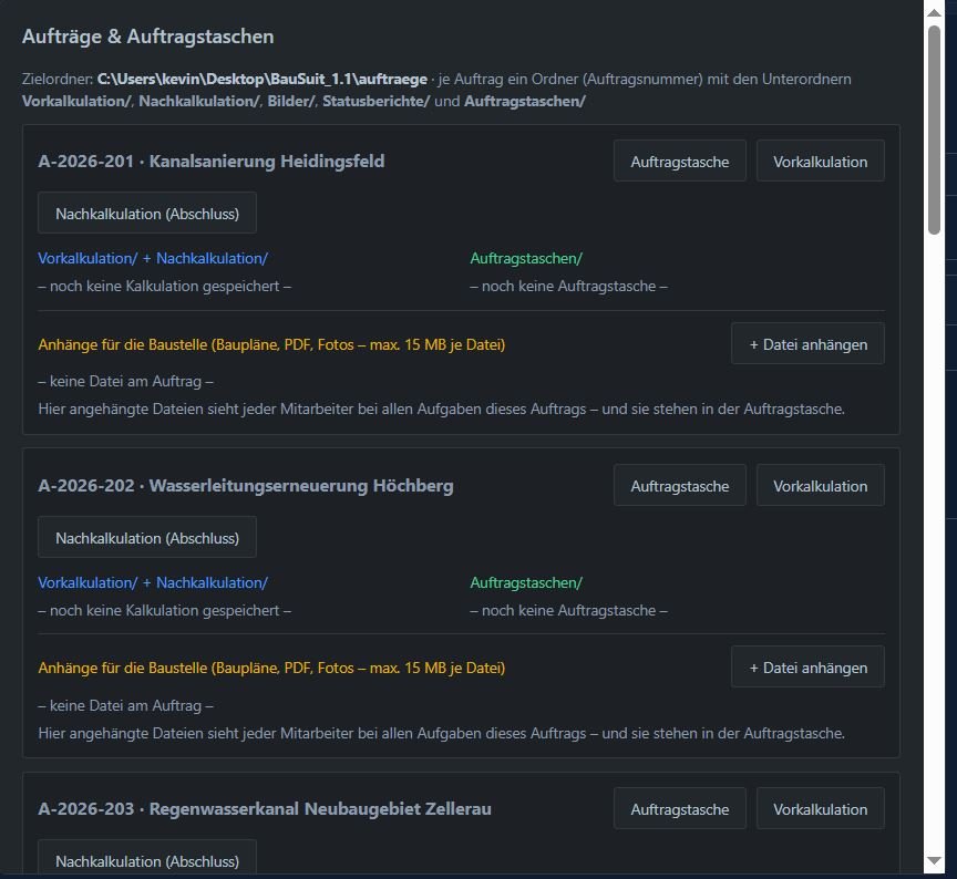 Aufträge und Auftragstaschen